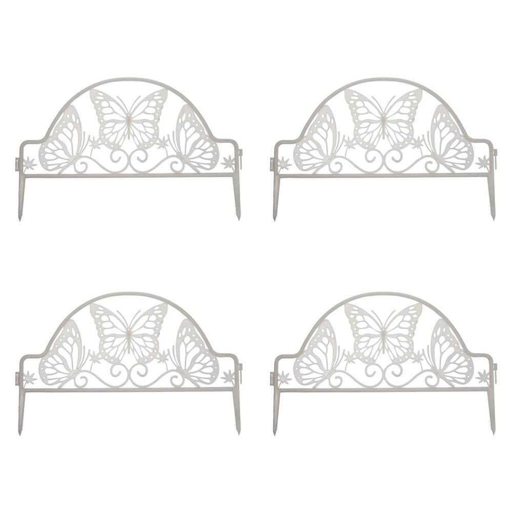 8PCS Picket Plastic Fence Outdoor Garden Indoor Courtyard Border Edge Small Fence Garden Patio Yard Wedding Decoration: Default Title