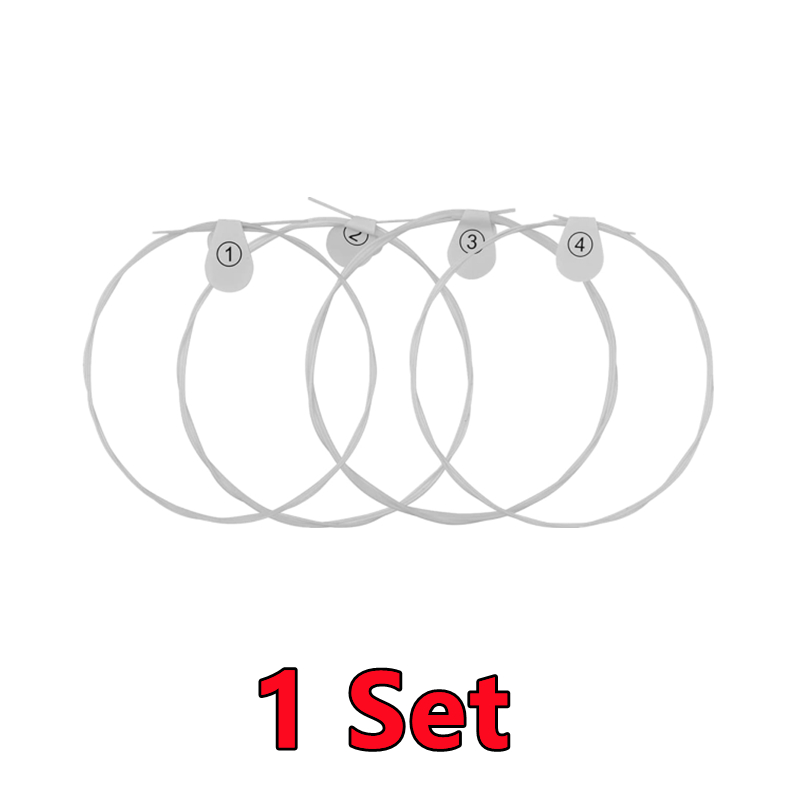 Juego de 5-1 cuerdas de ukelele de nailon Hawaii, cuatro cuerdas para guitarra 1.a-4a cuerdas, 4 unidades/juego, accesorios para instrumentos musicales de guitarra clásica: Blanco