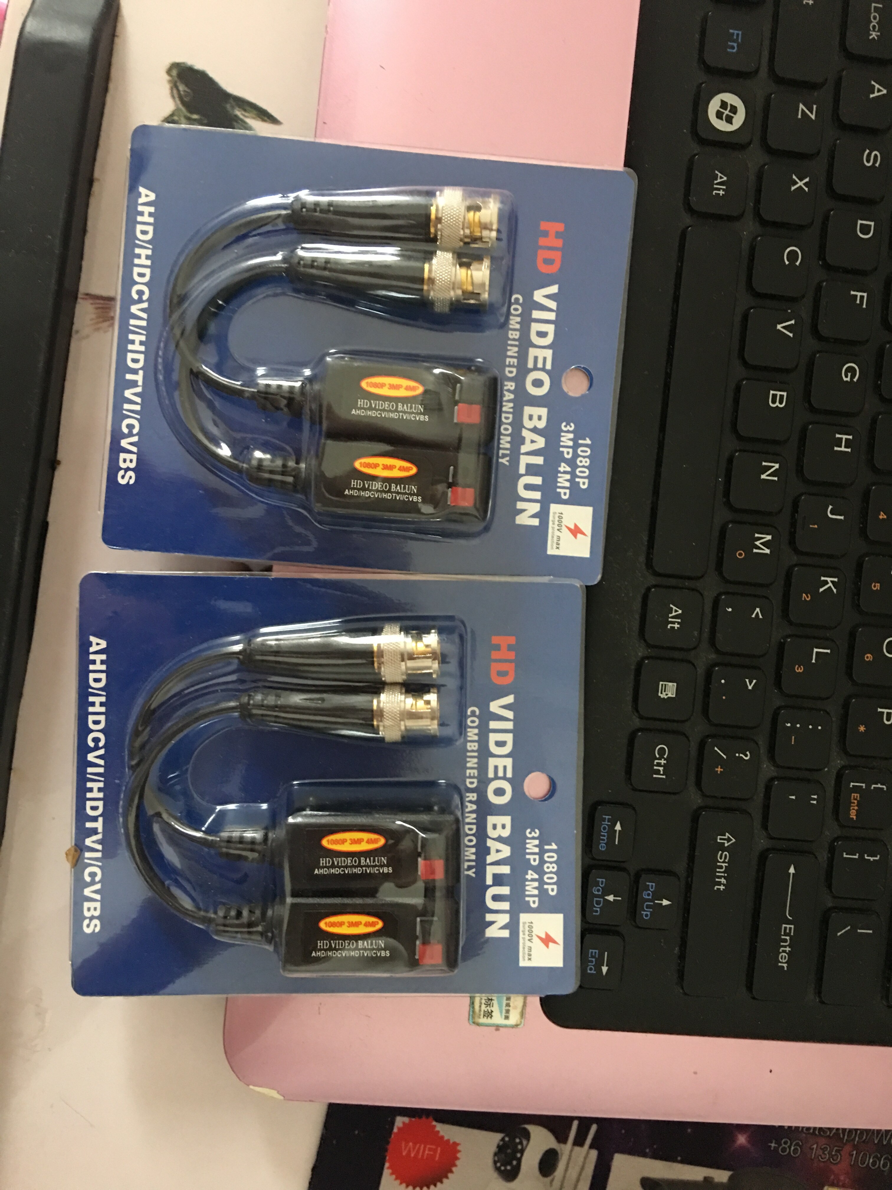 CCTV torcido BNC 1 canal pasivo TVI CVI AHD transceptor de Video Balun Coaxial CAT5 Cámara UTP Cable adaptador Coaxial