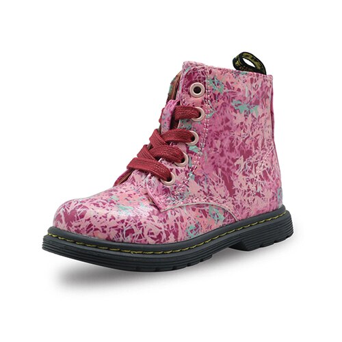Apakowa Herbst Frühling Mädchen Martin Stiefel mit Reißverschluss Kleinkind freundlicher Baby Mädchen Spitze-hoch Wasserdicht Stiefeletten Kind Schuhe: Rosa / 11