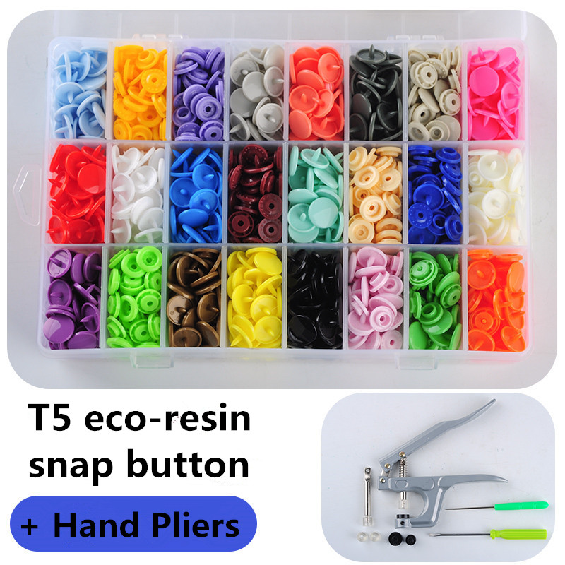 Pinces à pression pour T3 T5 T8 Kam | Pinces à boutons attaches à pression 24 boîtes 360 ensembles T5 résine plastique