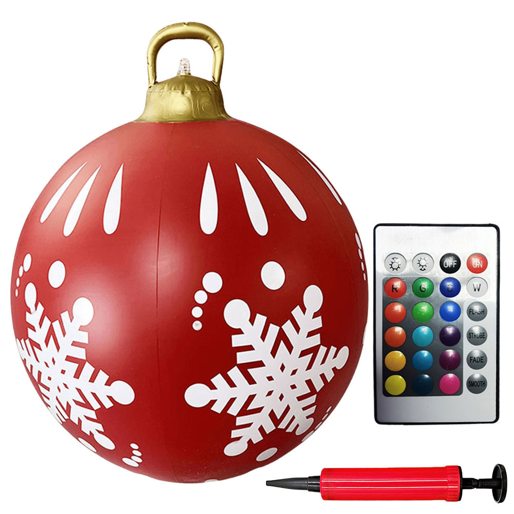 24 Inch Opblaasbare Kerstballen Met Verlichting Buiten Kerstversiering Pvc 60Cm Gigantische Kerstballen Vakantiedecor: Chocolade
