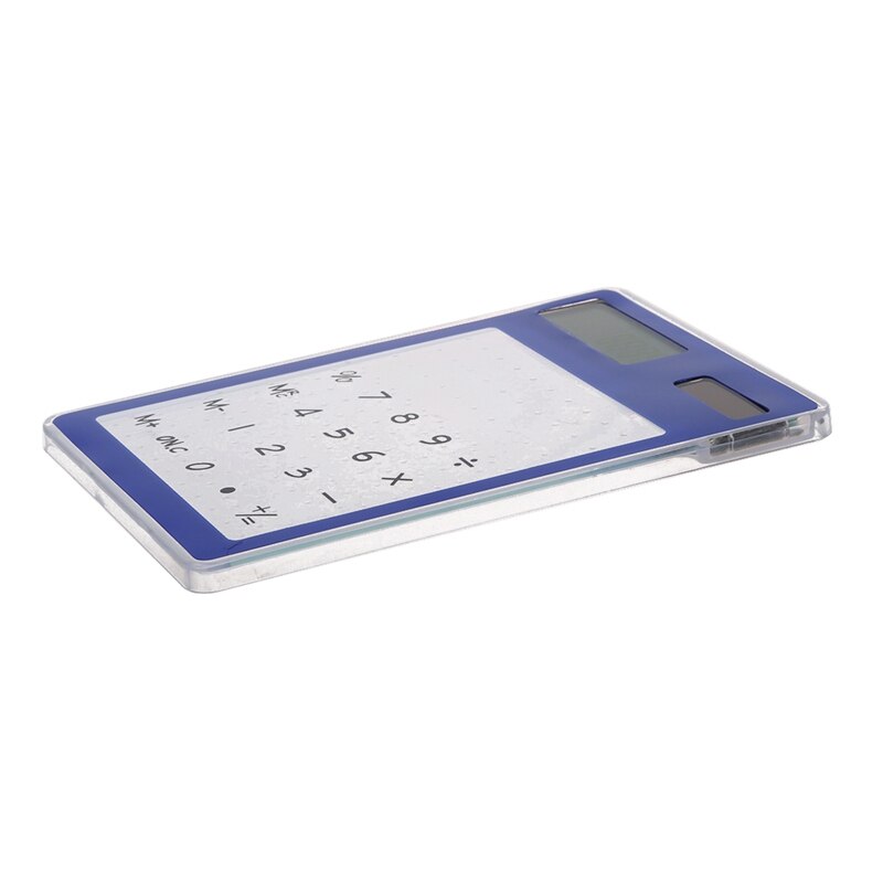 Ultra Dunne Touch Sn 8 Digit Zonne-energie Transparante Calculator Office Supply