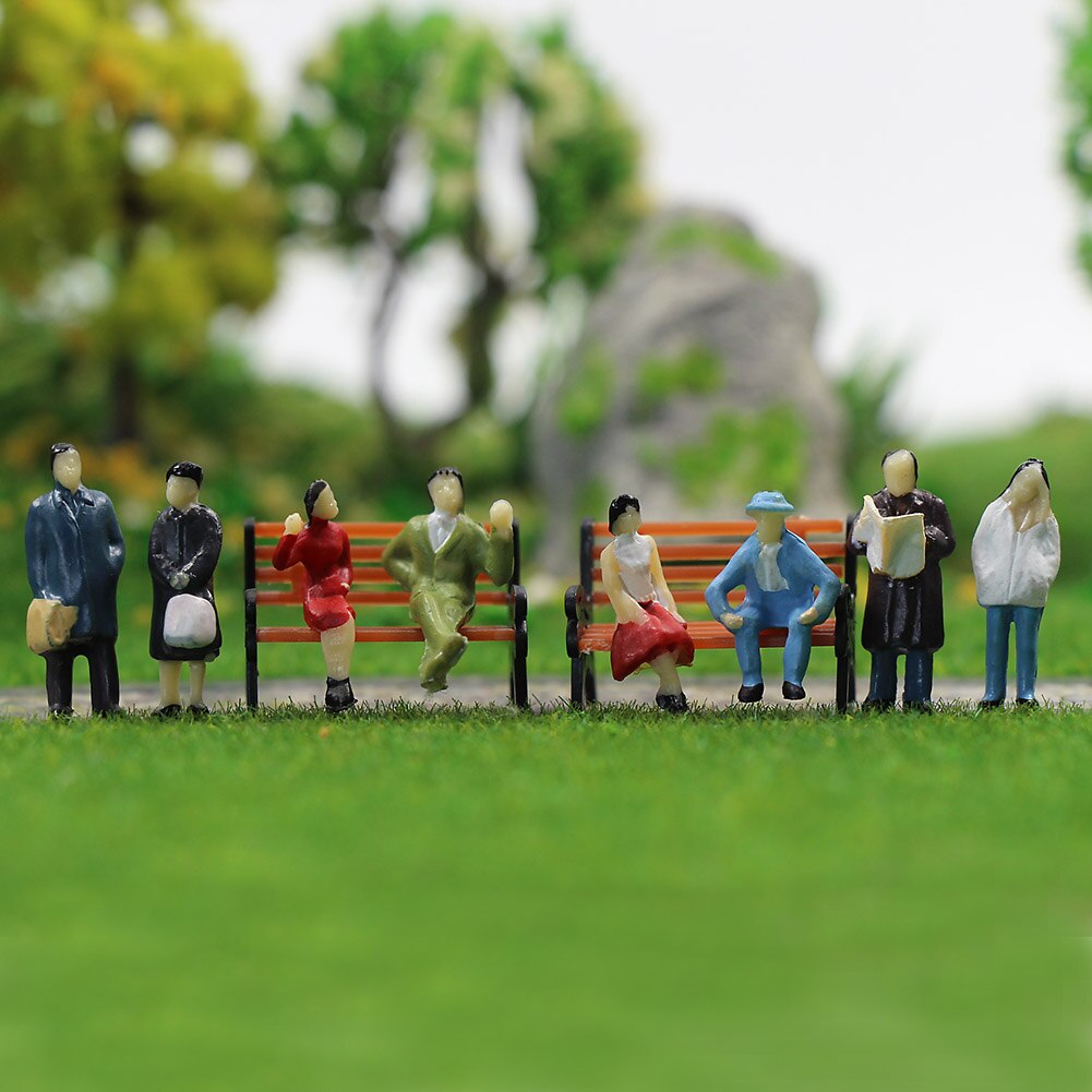 24pcs/48pcs/72pcs HO scale 1:87 Seated Standing People Figures Passenger Model Train Layout P8717