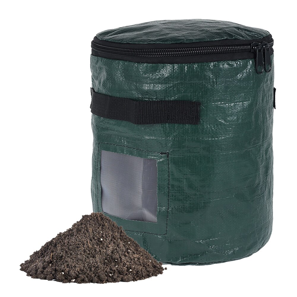 Compost Bag Garden Waste Bin, Environmental Homemade Organic Ferment PE Compost Bag Outdoor Kitchen Waste Disposal Composter Bag