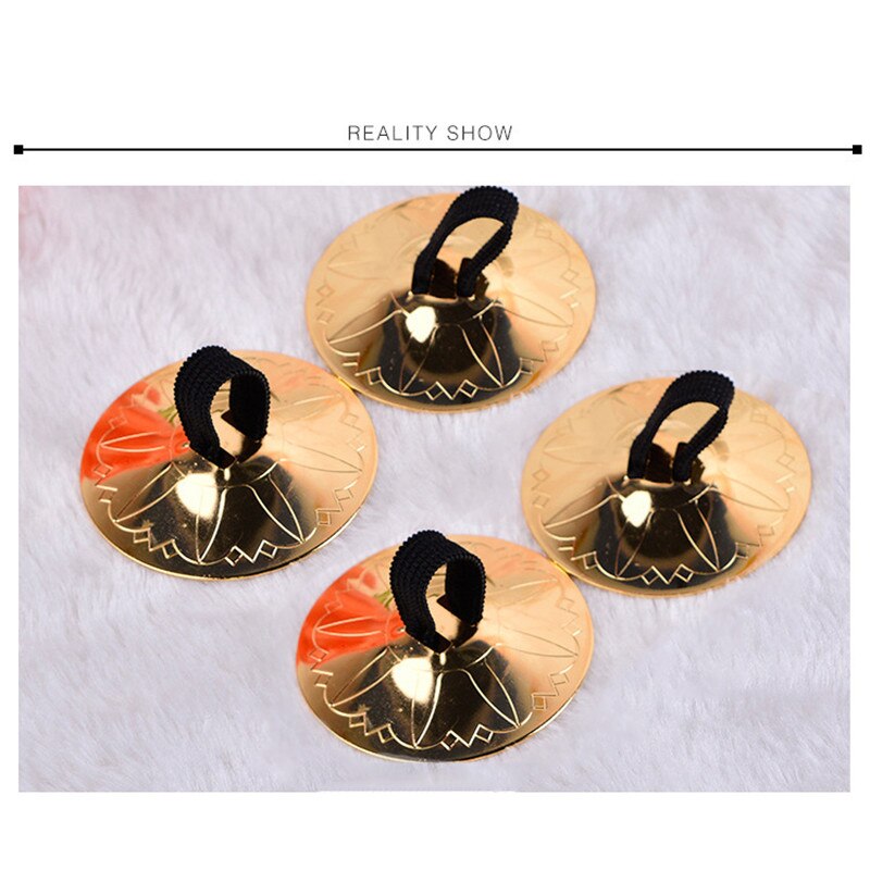 1 Pair Of Cymbals Metal Belly Dancer Cymbals Dance Props Accessories Percussion Instrument Tool For Performances