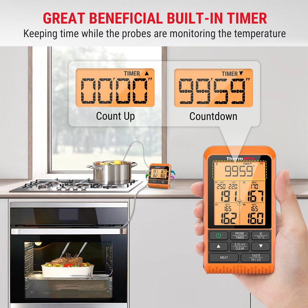 ThermoPro TP829C 4 sondy mięsne kuchnia gotowanie cyfrowy termometr robić mięsa robić piekarnika grill bezprzewodowy 300M termometr robić grillowania