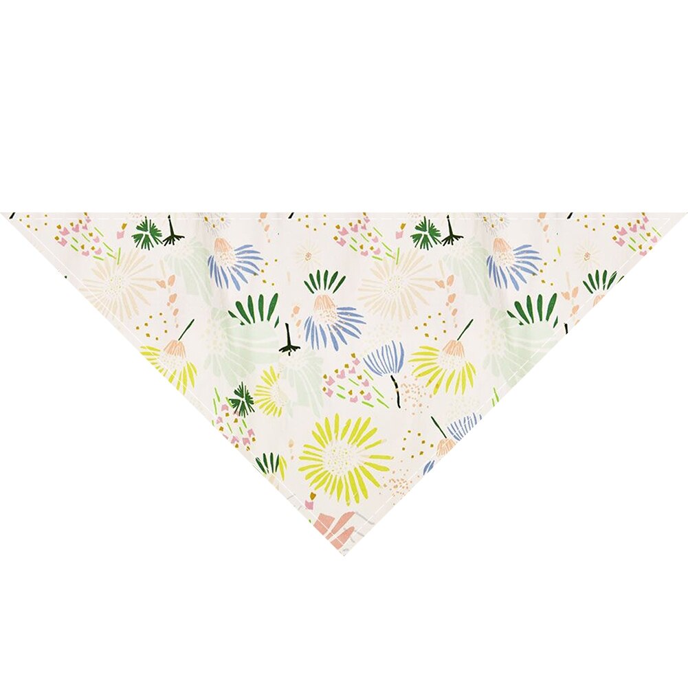 Adjustable Pet Dog Bandana Collar Neckerchief Pattern Little daisy Triangle Neck Scarf Saliva Towel Accessories: 4 / M