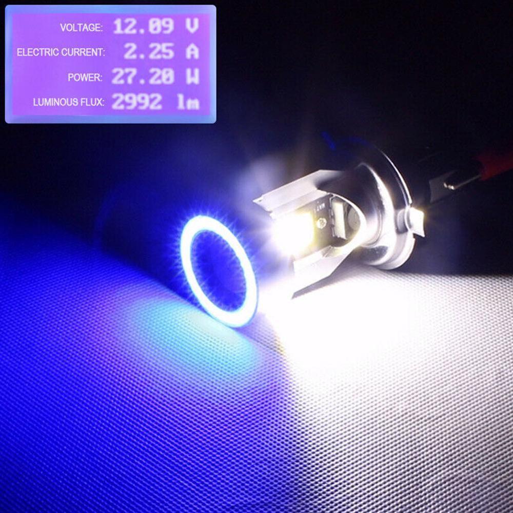 1PC/azul/rojo Ojo de Ángel H4 LED faro de la motocicleta DRL moto HS1 Ba20d bombilla accesorios Scooter 12V luz faro I6G7