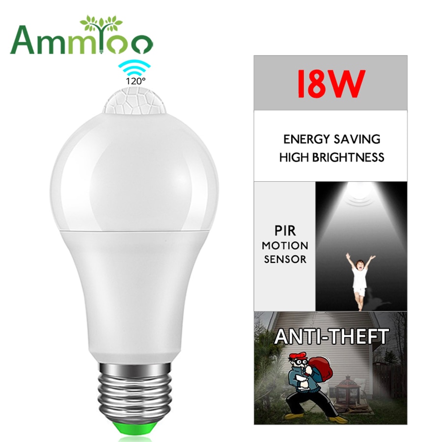 Ammtoo E27 B22 Pir Motion Sensor Led-lampen 12W 16W Automatische On/Off Led Lamp Gevoelige Menselijk body Beweging Detector Nachtlampje