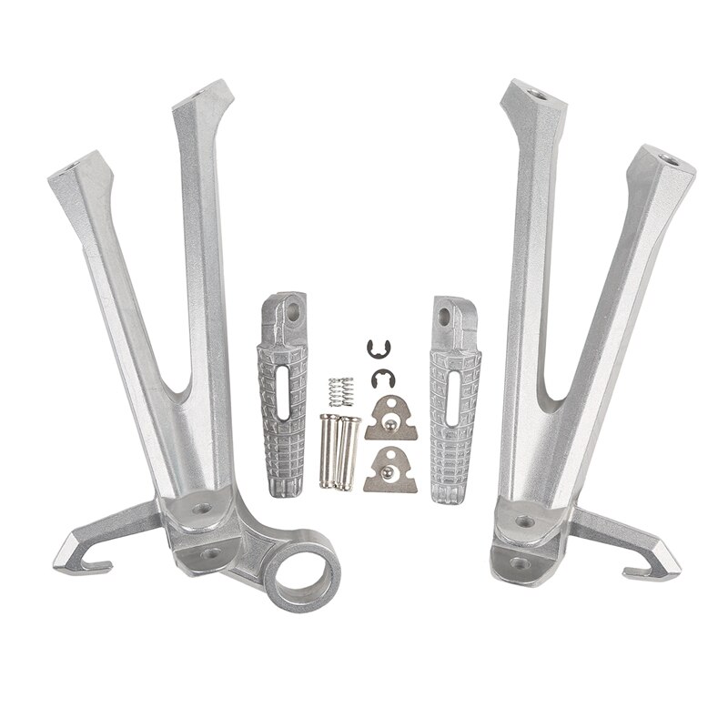 Motorfiets Achter Passenger Voetsteunen Footrest Bracket Voor Suzuki Gsxr GSX-R 600 750: Silver