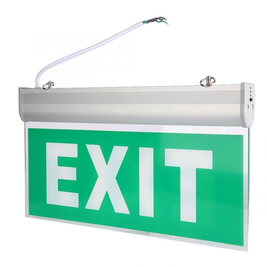 Solar battery power 110-220V Acrylic 3W 12 LEDs Emergency Exit Sign Light Safety Indicator Lamp rechargeable battery