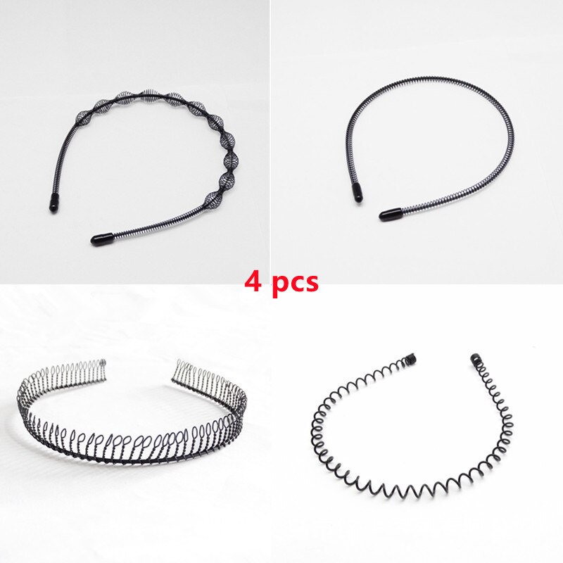 Herre pandebånd #39 jern stål bølger hårbånd tidevand mand hår bøjle ryghoved pandebånd sportsansigt vask hovedbånd hovedbeklædning: Stil -9