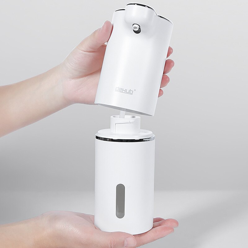 Automatisk såpeskumdispenser intelligent sansing skumrengjøringe såpebeholder oppladbar hvit baderomsvæskebeholder