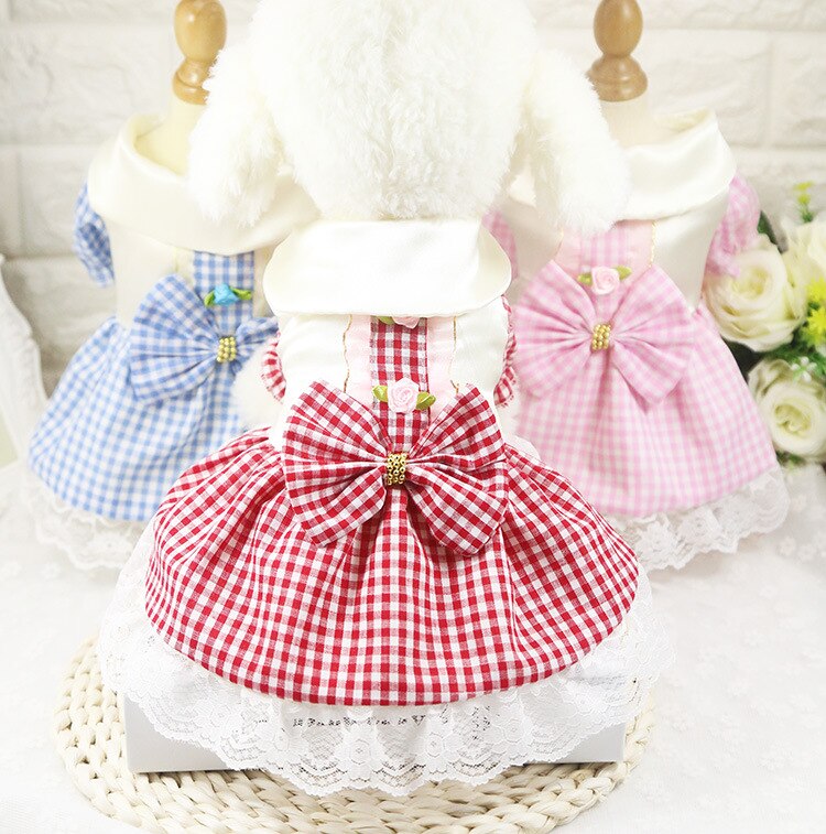 Spring/autumn Dog Pet Cat Clothes Garments Skirts 100% Cotton