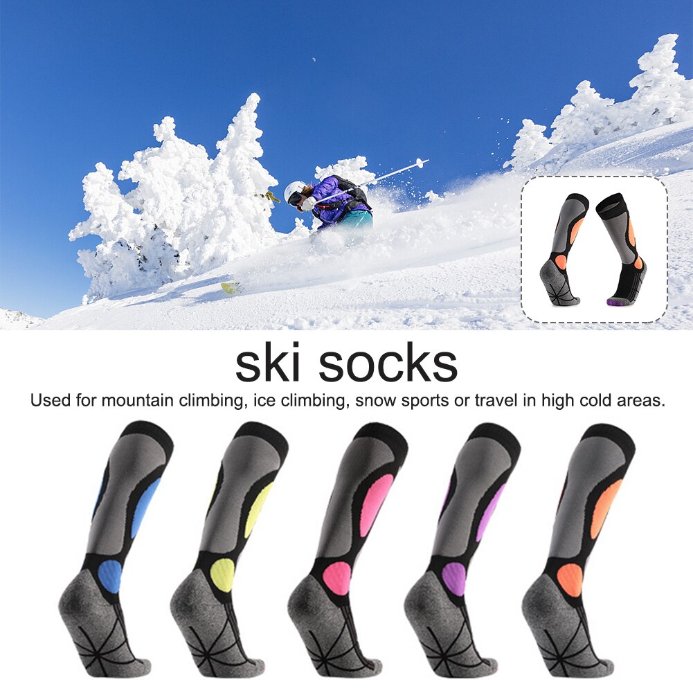 1pair Unisex Mountain Climbing Hiking Ski Socks Camping Anti Slip Autumn Winter Cotton Blend Keep Warm Long Tube Thickened