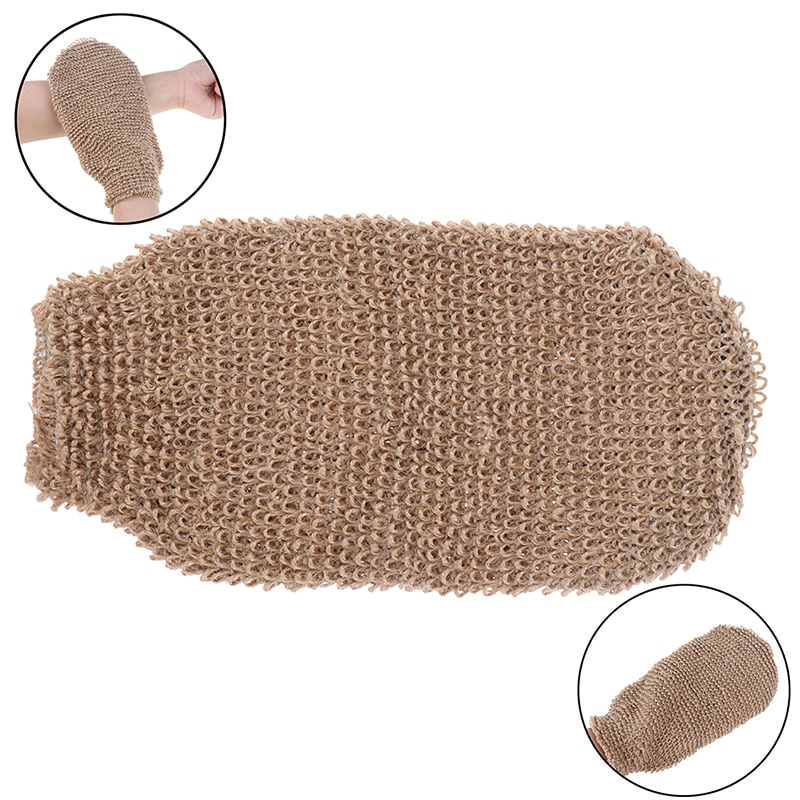 1Stck Faser Schlecht Handschuhe Peeling Haut Waschen Schaum Handtuch Massage Zurück Dusche Wäscher Hanf Körper Reinigung Handtuch Schwämme