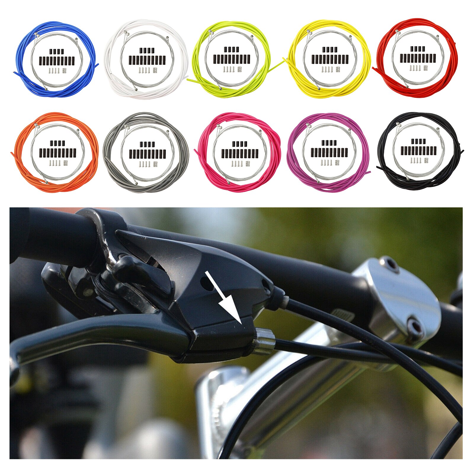 Ensemble universel de boîtier de câble de frein de vélo er/dérailleur et frein, boîtier de câble de frein de 2.5m (OD 5mm), boîtier de câble de 2m er (OD 4mm)