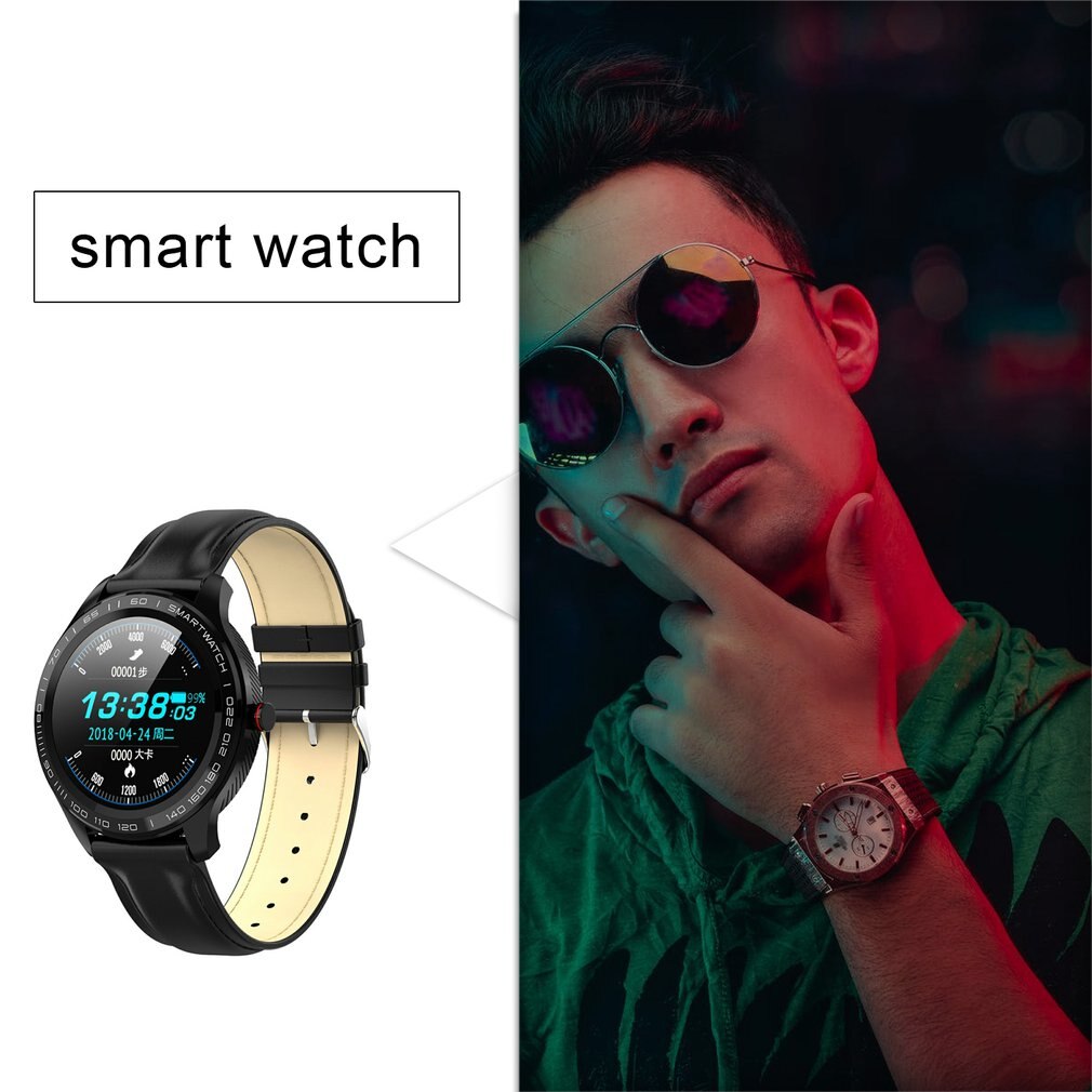Heart Rate O2 Monitor Full Round Touch Screen Stainless Steel IP68 Facebook Display Business Smart Watch