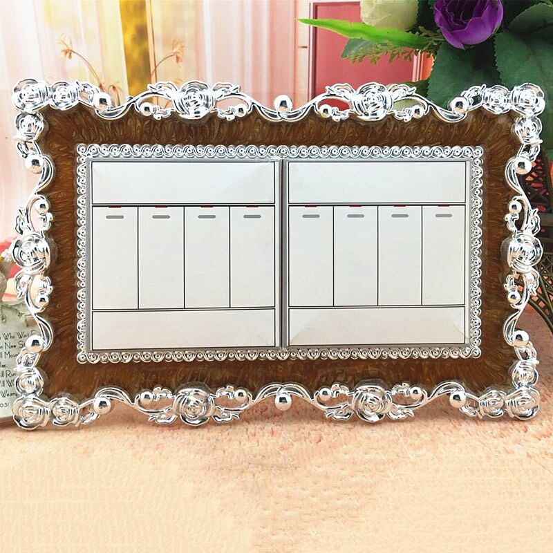 Resin Double Light Switch Surround Socket Finger Plate Panel Cover Decor 669: Brown