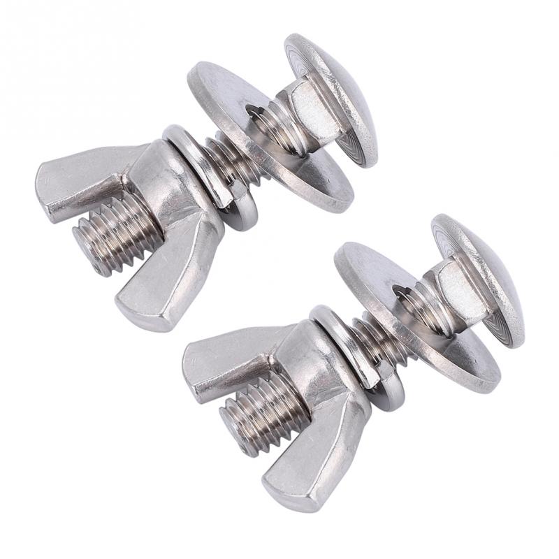 2Pcs Stainless Steel Diving Screws Butterfly Bolts Wing Nuts with 4 Washers Underwater Tech Diving Equipment