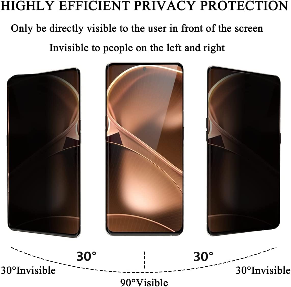 2/4Pcs 3D Screen Protector Privacy Glass For OPPO Reno 10 Pro + Anti Spy Tempered Glass，Unable to unlock with fingerprint
