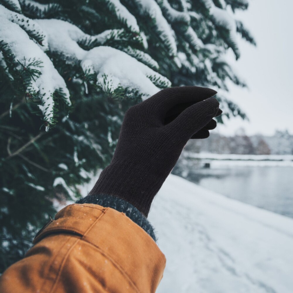 1 par invierno cálido tejido Flexible dedo completo espesar