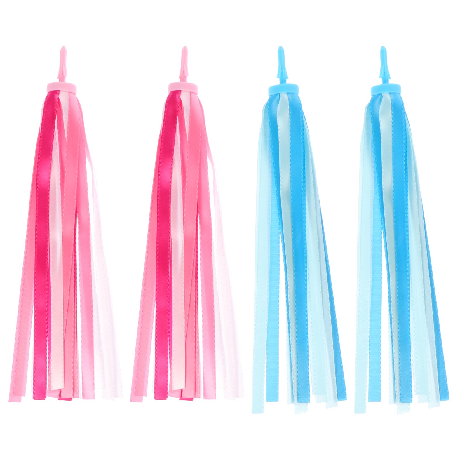 2 Pairs of Bike Color Streamers Delicate Handlebar Ribbon Bike Handle Streamer: Blue pink