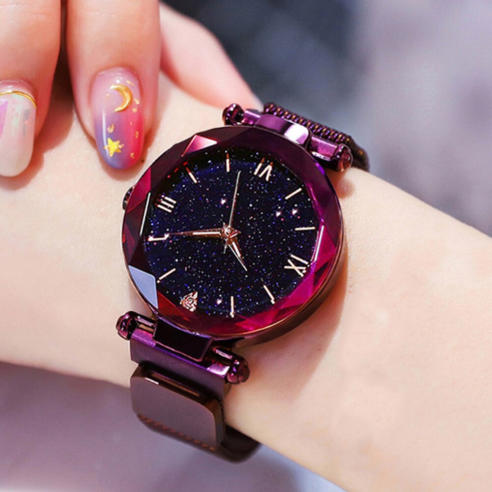 Women\'s Analog Quartz Watch with Mesh Band, Magnetic Buckle, Water Resistant, Lucky Women main image 4