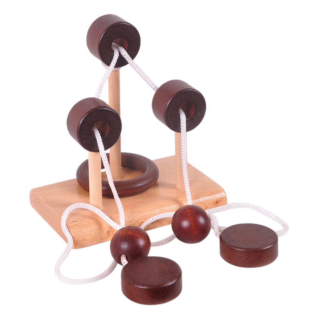 Classique jeu de Puzzle en bois Solution corde centrale casse-tête pour adultes jeu l'oeil de dieu 6cm x 9cm GK