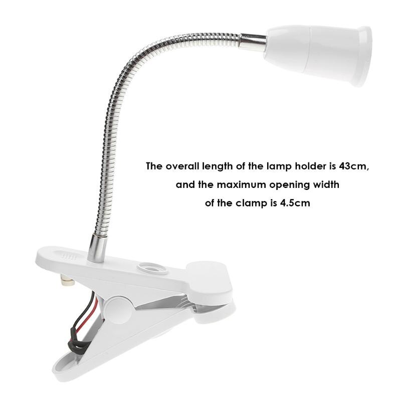 Eu Plug Flexibele Bureaulamp Houder E27 Base Licht Socket Led Clip Tafellamp Home Hotel Supply Led Lamp Houder socket