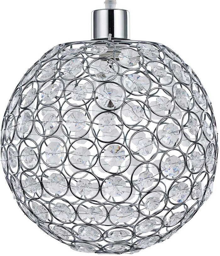 Acrylic Spherical Pendant Lampshade, Steel: Default Title