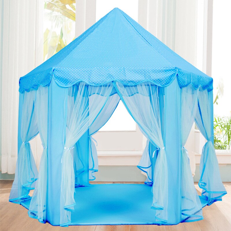 Pieghevole Tenda dei bambini Wigwam Bambini Portatili Tende Tepee Grande Casa Del Gioco Del Bambino Bambini Fiori Piccola Casa Regalo Di Compleanno Camera decor: GR0046Blue