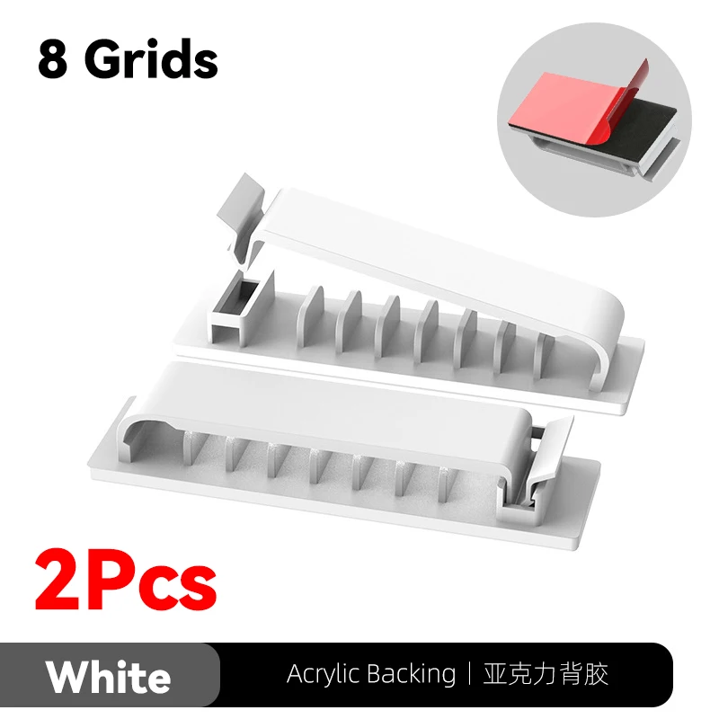 Organizador de Cables autoadhesivo, Clips de Cable USB, abrazadera de gestión de cables, soporte de Cable de pared de escritorio para el hogar y el coche, administrador de bobinadora de cables de carga: Negro