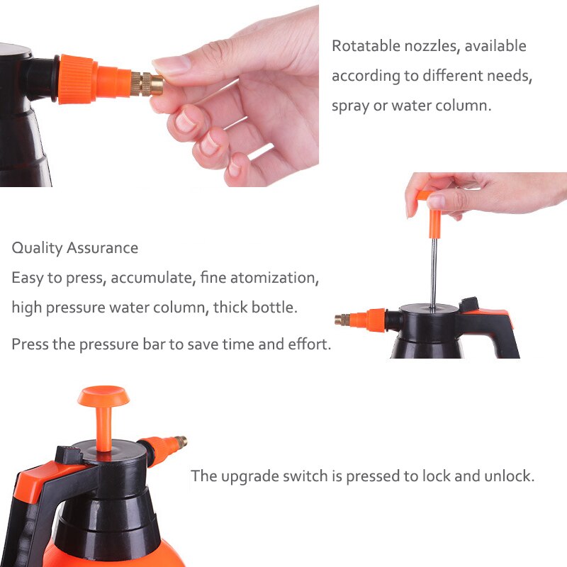 Trigger Pressure Sprayer Air Compression Pump 2L Watering Hand Pressure Sprayers Flowers Home Garden Watering Spray Water Bottle