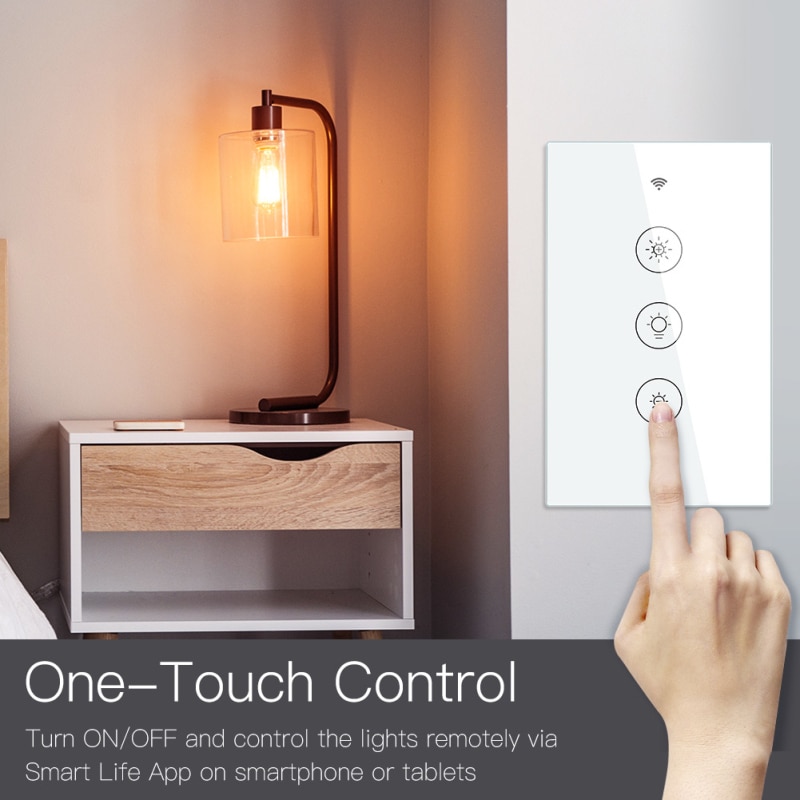 Wifi Smart Light Touch Dimmer Module Eu/Us Wall Panel Smart Leven/Tuya Afstandsbediening Werkt met Alexa Google Thuis