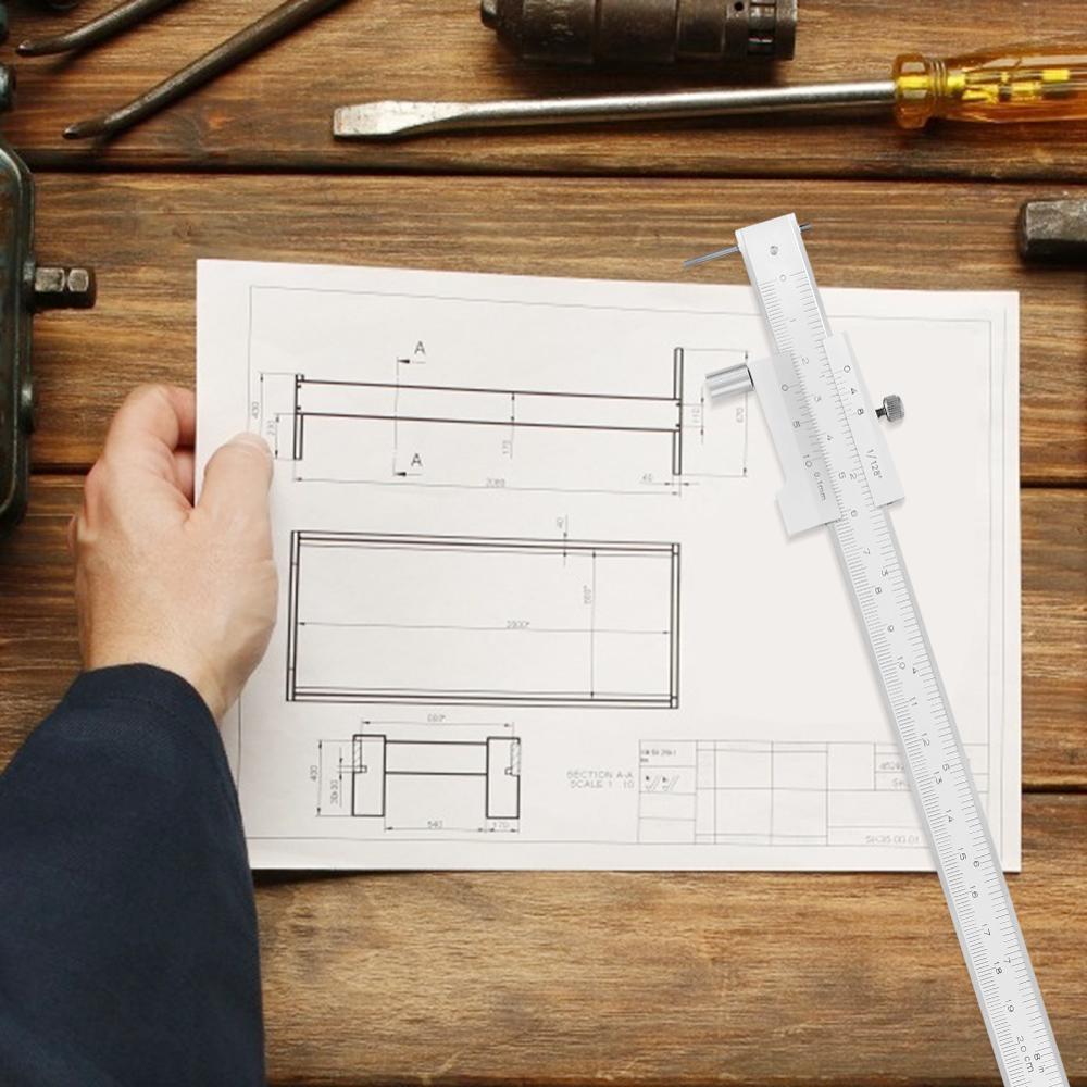 0-200mm Stainless steel Calipers Vernier Caliper 0.1 Precision Micrometer Measuring Marking Gauge Parallel Cross Caliper Tool