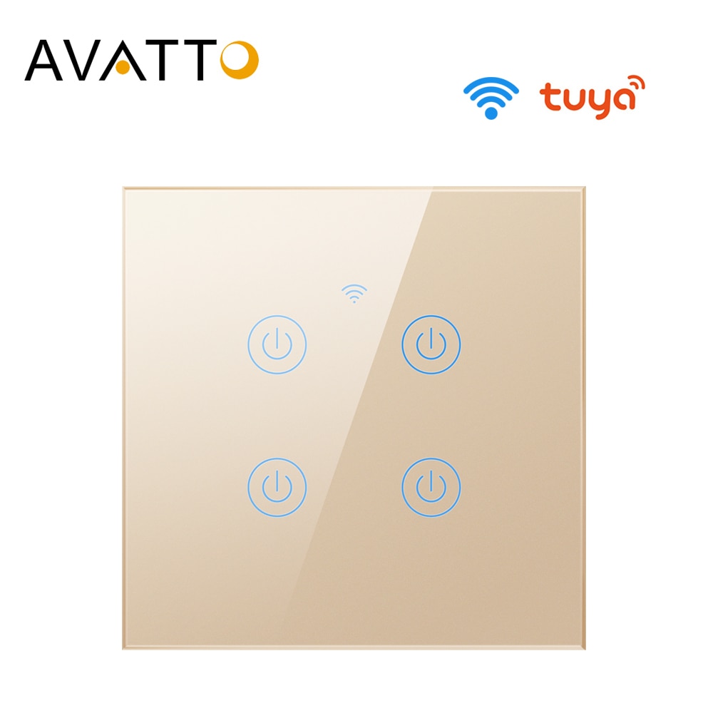 Avatto tuya smart wifi lysafbryder fungerer uden neutral ledning , 1/2/3/4 bånd eu smart vægafbryder fungerer med alexa, google hjem