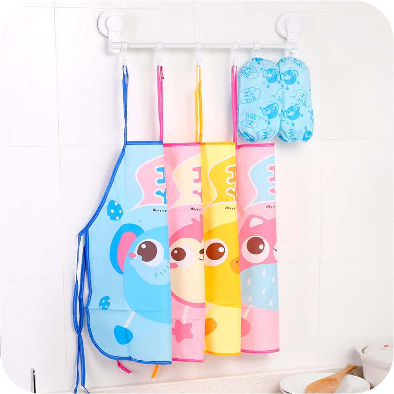 Newborn Baby Waterproof Apron Oversleeves Set Children Gown for Painting Kids Sleeveless Small Bib Apron for Kitchen Accessories: random color 1 set