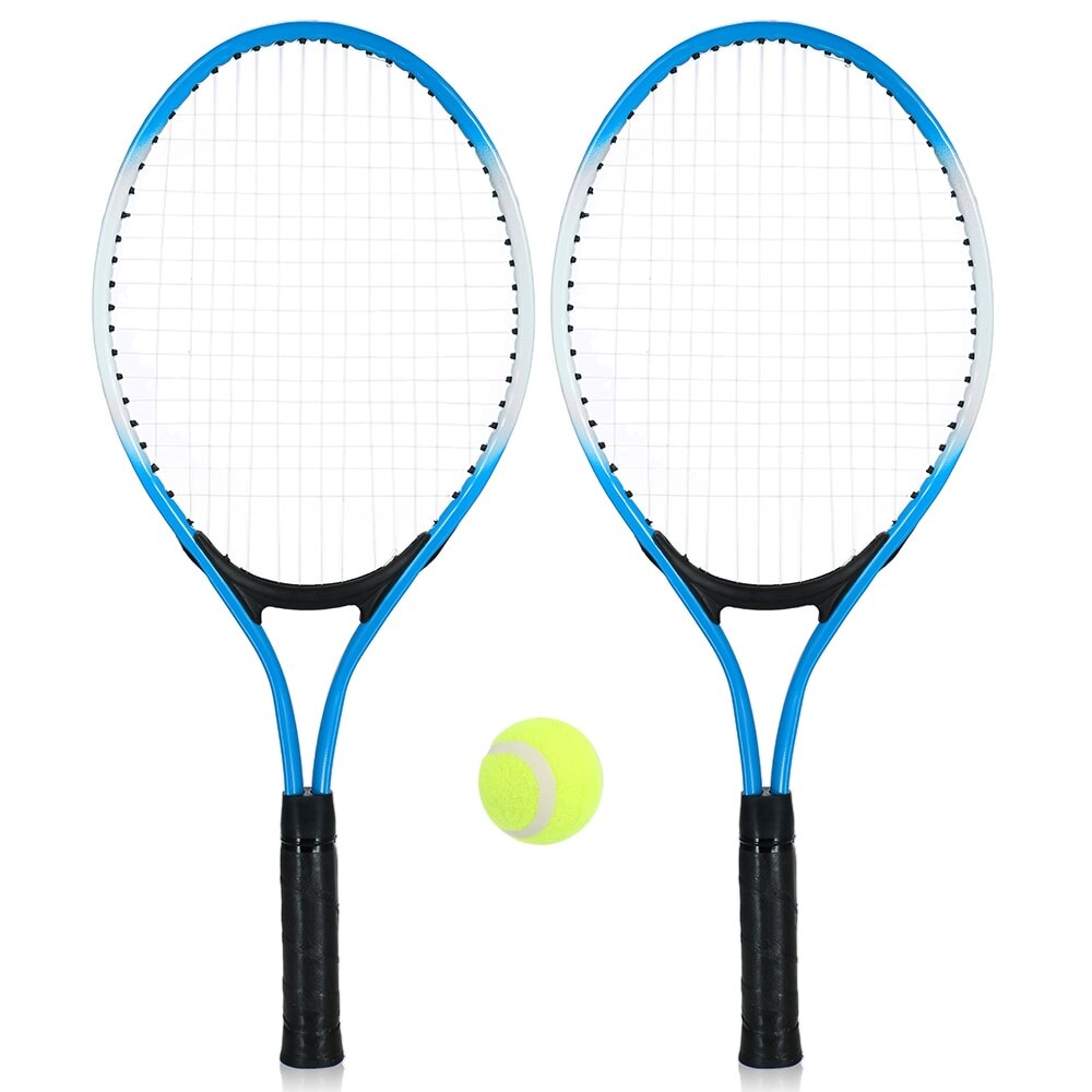 2 pièces enfants raquette de Tennis raquette d'entraînement avec 1 balle de Tennis et sac de couverture pour enfants jeunes enfants raquettes de Tennis: Bleu