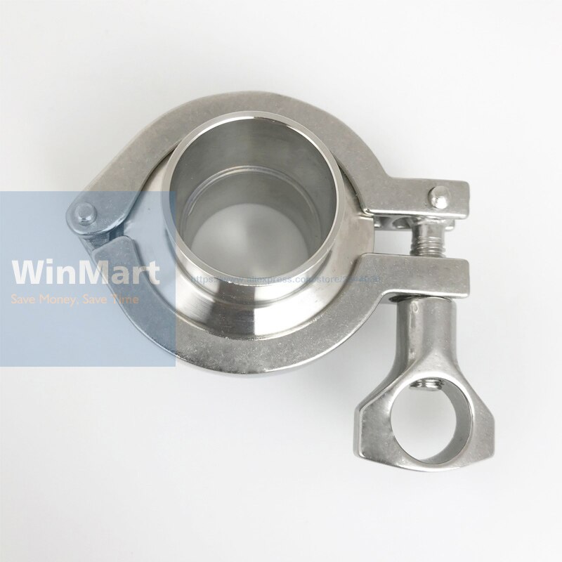 A Set O/D 51mm Pipe Sanitary Tri Clamp Weld Ferrule + 2" Tri Clamp + Silicon Gasket Assembly 304 Stainless Steel