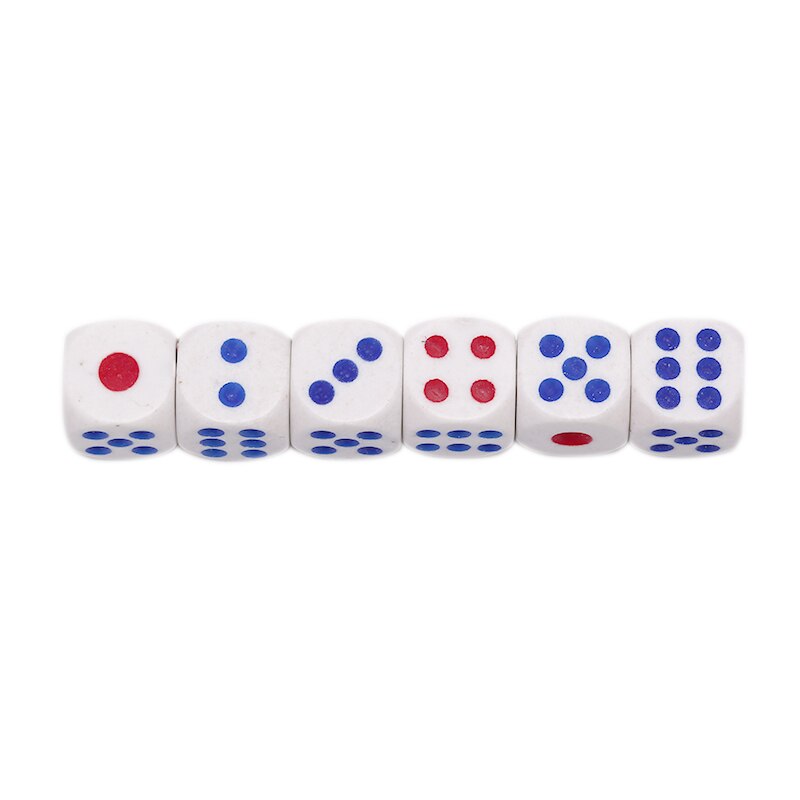 6Pcs Drinken Dobbelstenen 10 Mm Acryl Wit Ronde Hoek Dobbelstenen Clear Draagbare Tafel Playing Game