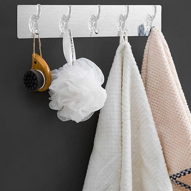 Herbruikbare 3/5 haken sterke kleefhaken kleverige traceless haken transparante douche badkamer keuken houders haken wandhaak  o8 h 1