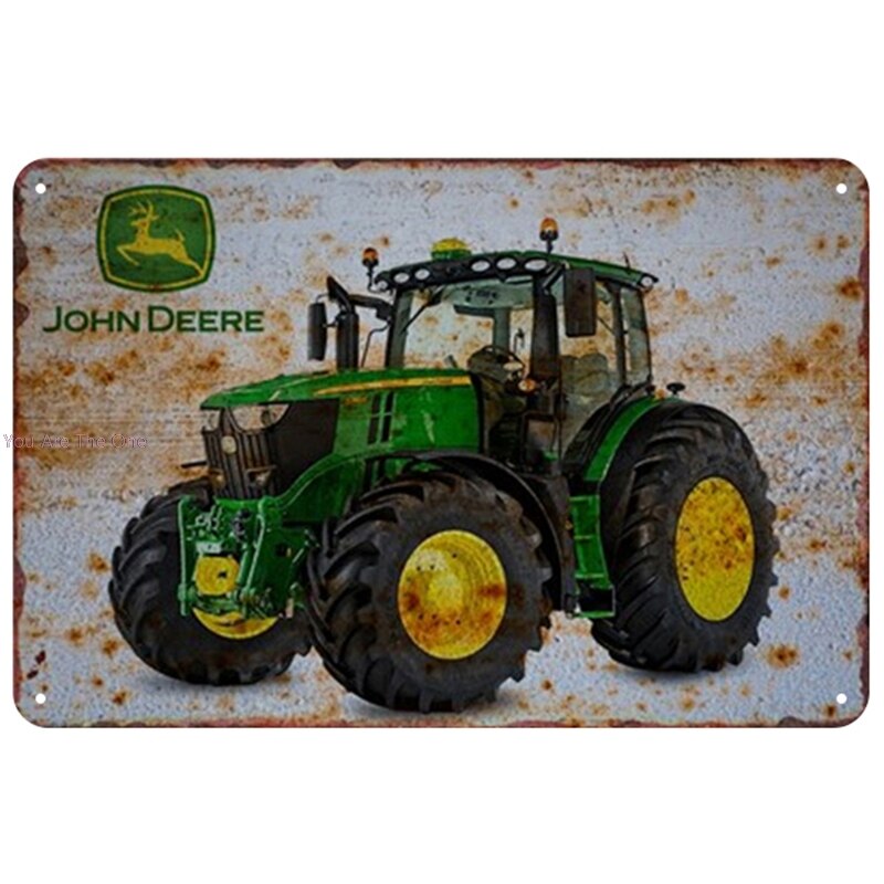 Farmall John Deere Green Metal Tin Signs Tractor For Farm House Plaque Painting Wall Decor Retro Wall Stickers For Pub Garage: 16