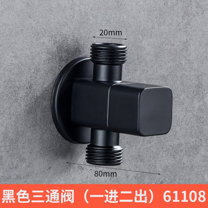 Water Triangle Valve Black Brass Cold Water Triangle Valve G1/2 Thread Angle Valves for Kitchen Bathroom Toilet Heater Sink: AD-04