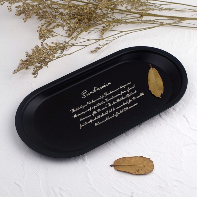 Original Black Stainless Steel Metal Jewelry Tray Shooting Props Diner Plate Snack Plate Platters and Trays Storage