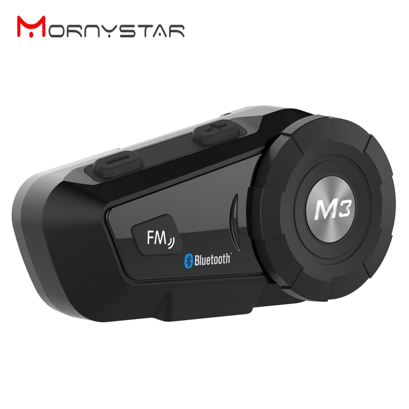 Mornystar m3 plus multi bt interphonemotorcykel bluetooth hjelm intercom intercomunicador moto interfones headset med fm