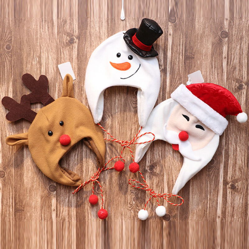 Casquette de noël unisexe bébé | Chapeau de père noël de famille, rouge et blanc, en peluche, pour fête de noël, Costume, , bricolage