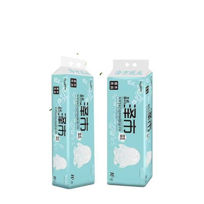 10 Rolls/Bag Rolling Paper Original Wood Pulp Material Toilet Tissue Paper Roll Bathroom Pack Tissues Toilet Paper Rolls Pack
