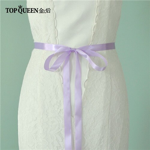 TOPQUEEN S375-S Wedding Dress Belts Bridal Waist Belt Dress Satin Ribbon Belt Indian Beaded Belt Luxury Rhinstone Dress Belts: lavender